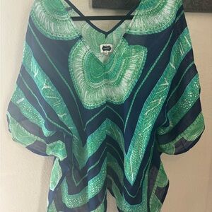 Mud pie cover up /poncho linen and viscose blend